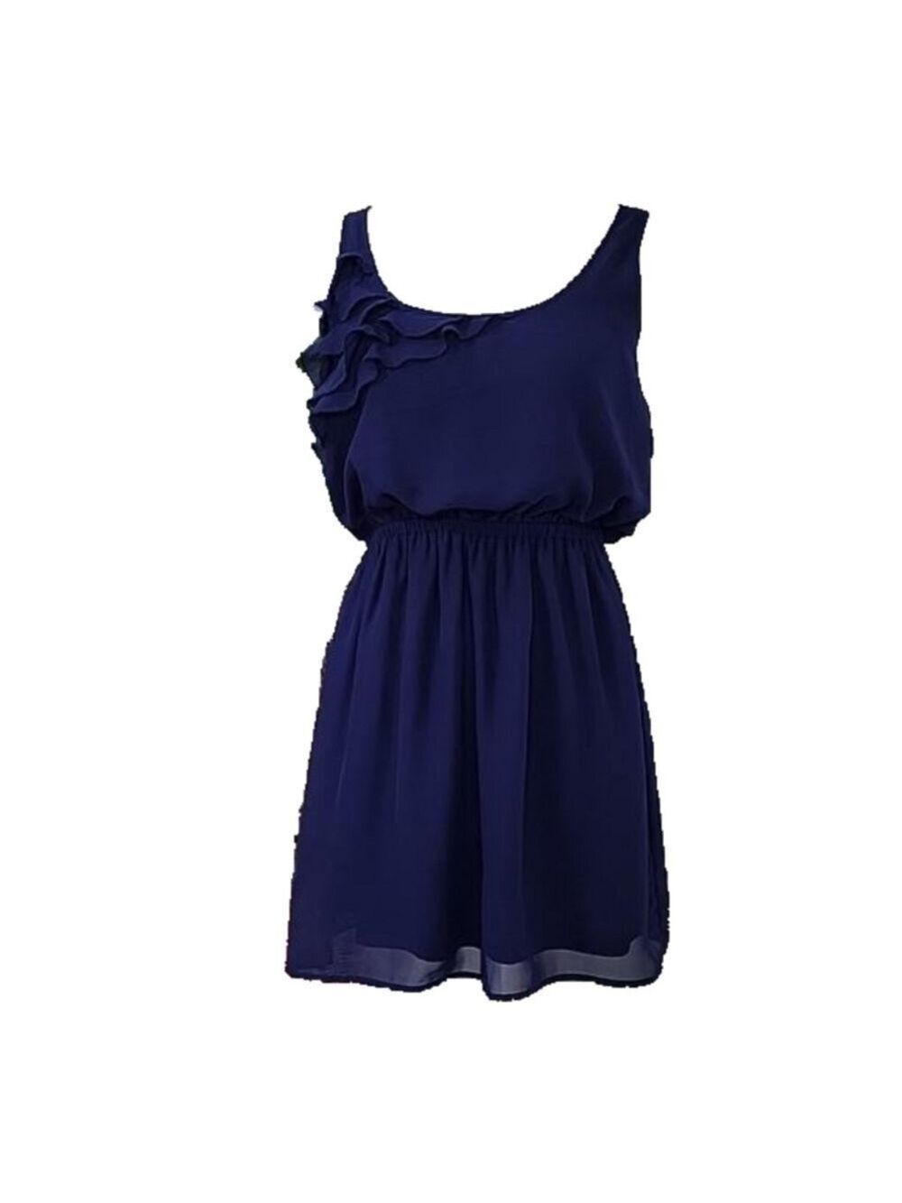 Eyelash Couture Twilight Blue Sheer Georgette Criss-cross Strap Dress Size M NWT